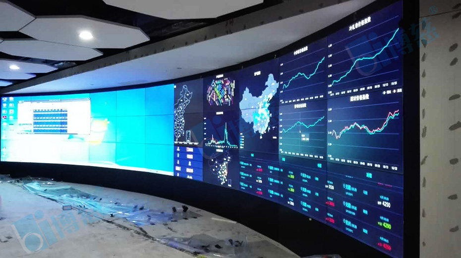 中国钢铁网大数据展示中心三星3.5mm55寸液晶拼接屏大数据展示系统平台