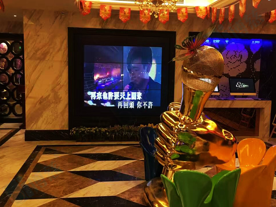 上海七宝KTV6台三星3.5mm55寸液晶拼接屏多媒体娱乐展示系统电视墙