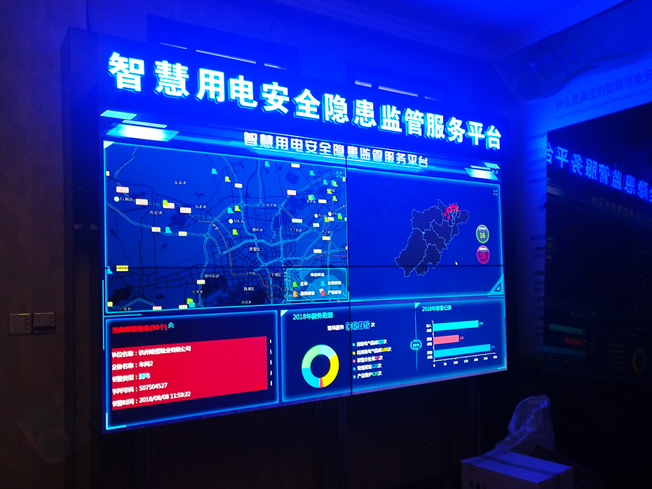 博慈3.5mm55寸拼接屏携手浙江杭州电气集团打造大数据智慧电气监控管理系统